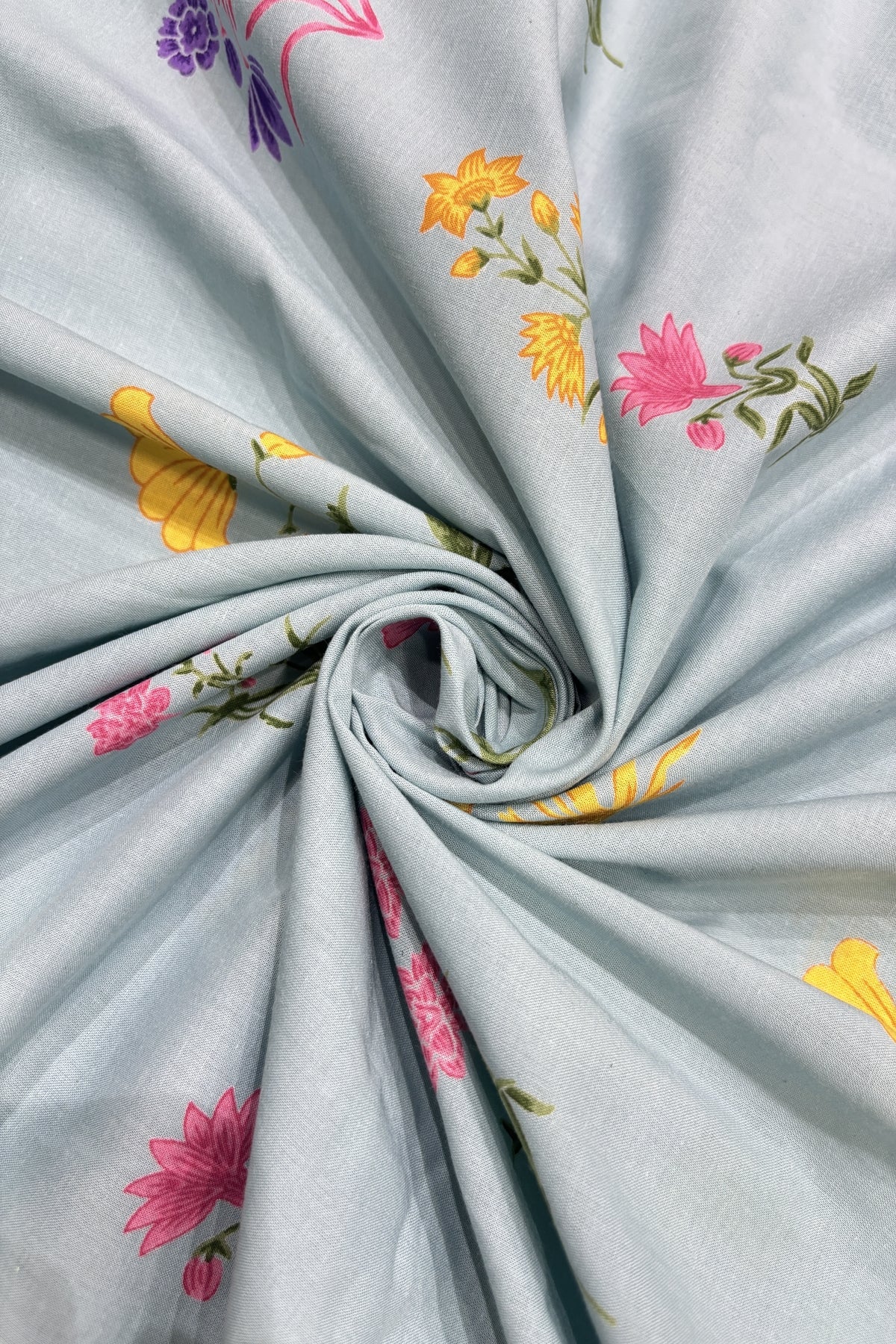 Mughal Floral Printed Pure Cotton Fabric
