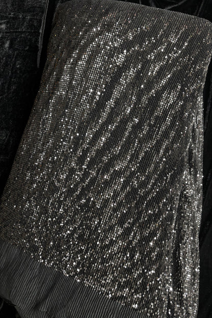 2MM Sequins Embroidered Crushed Net Fabric