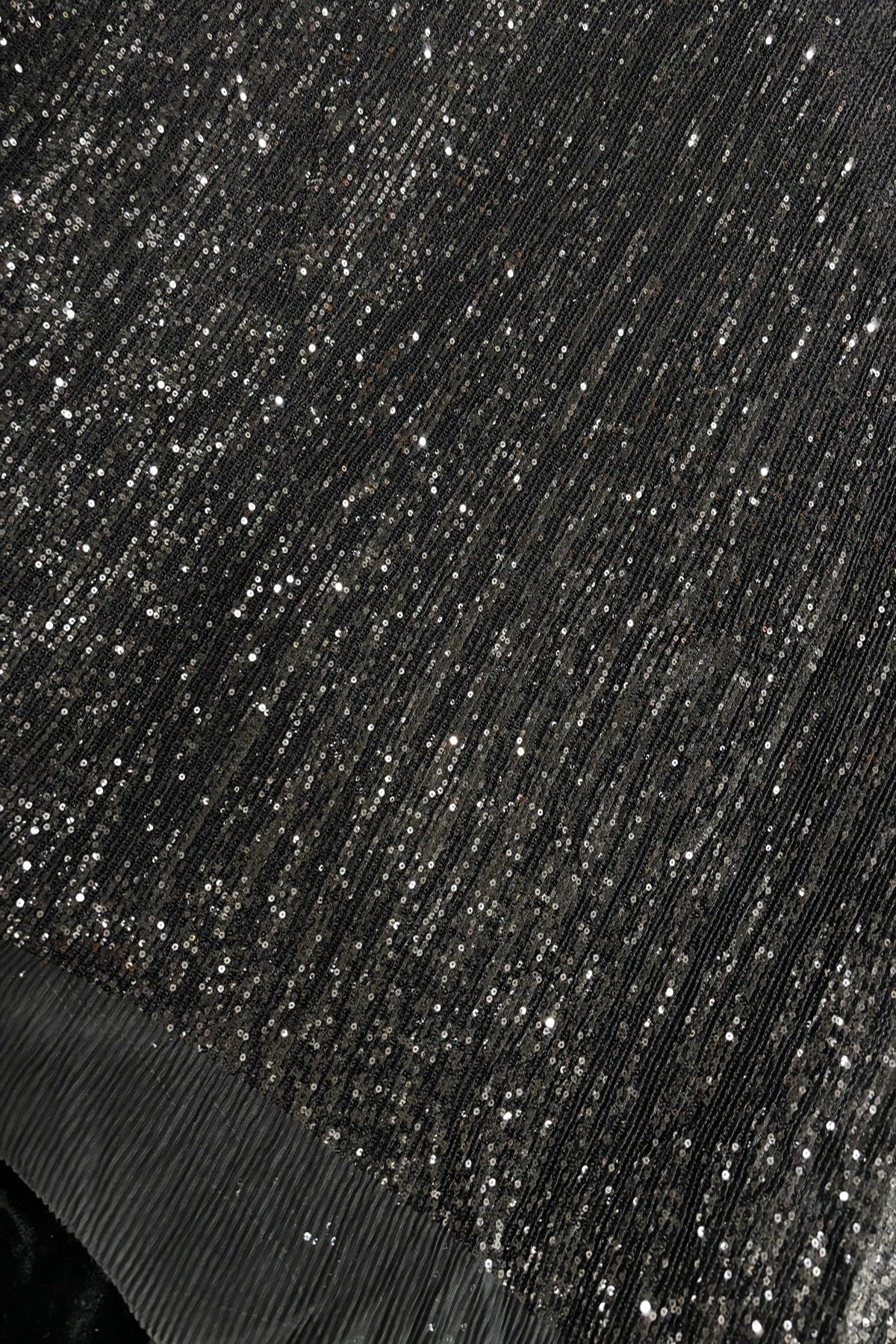 2MM Sequins Embroidered Crushed Net Fabric