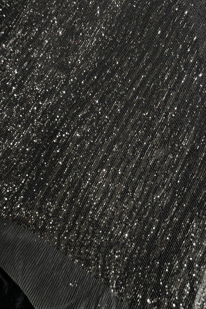 2MM Sequins Embroidered Crushed Net Fabric
