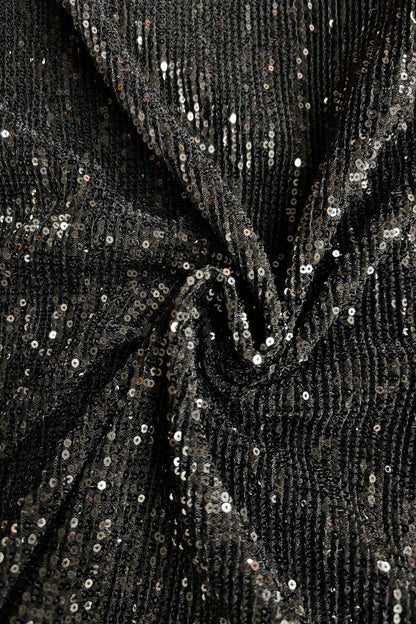 2MM Sequins Embroidered Crushed Net Fabric
