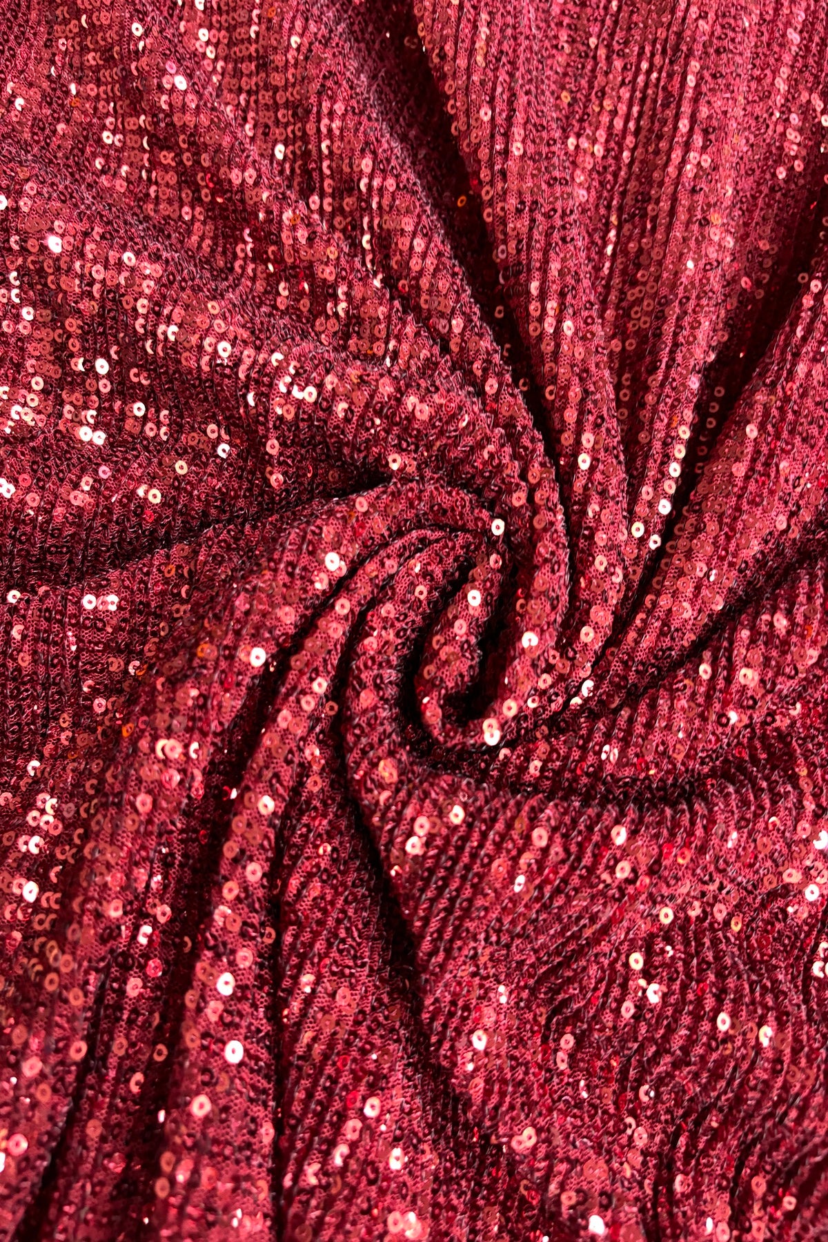 2MM Sequins Embroidered Crushed Net Fabric