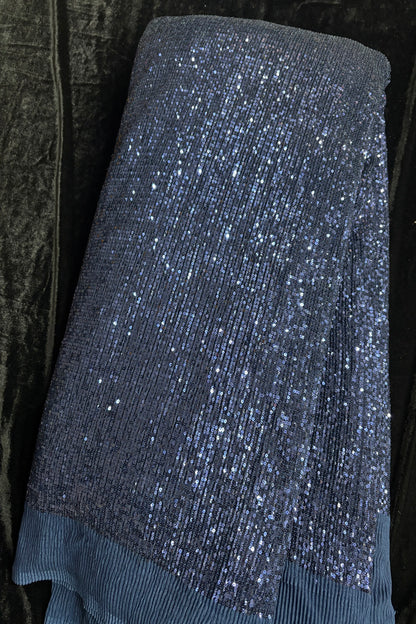 2MM Sequins Embroidered Crushed Net Fabric
