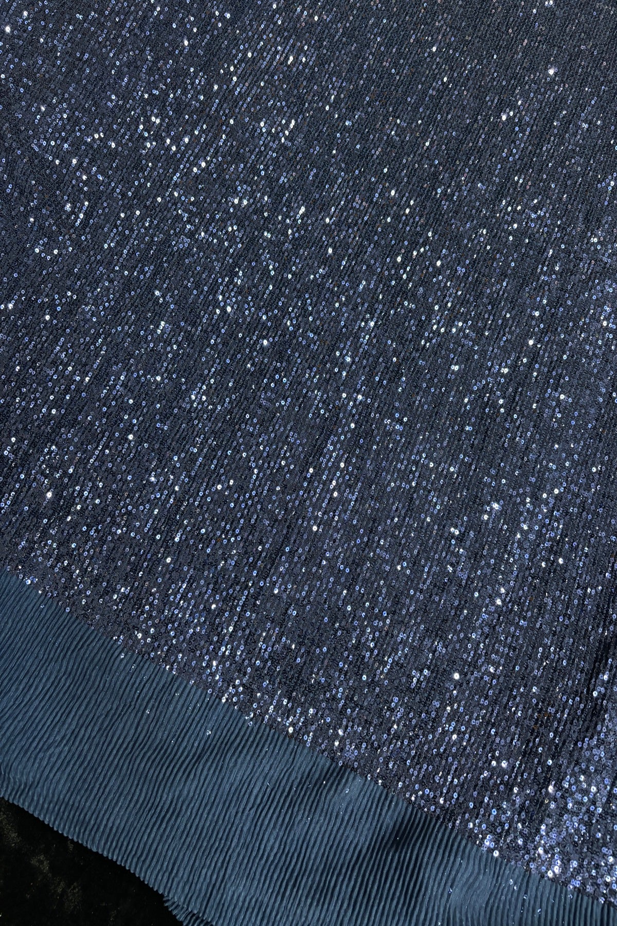 2MM Sequins Embroidered Crushed Net Fabric