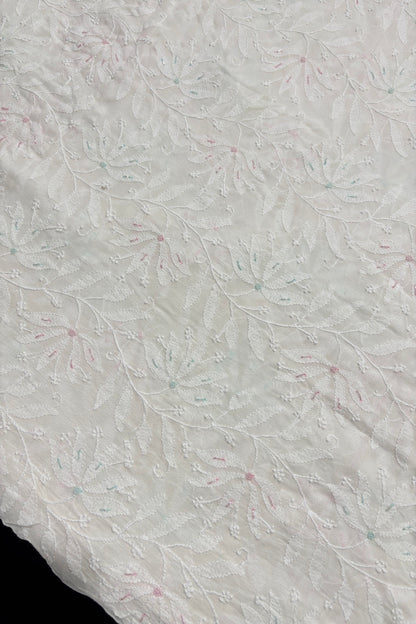 CutBeads Highlighted Chikankari Embriodered Pure Georgette Fabric