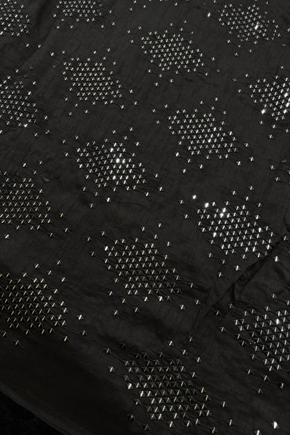 Logenze Shaped Mirror Embroidered Pure Banglore Silk Fabric