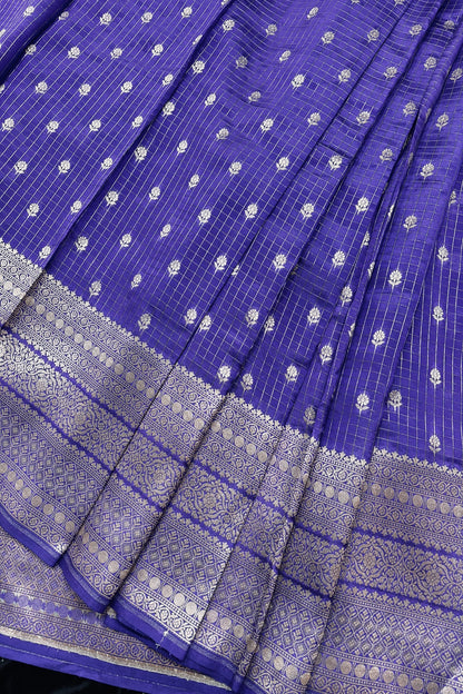 Vintage Checks Pure Banaras Silk Lehenga Fabric