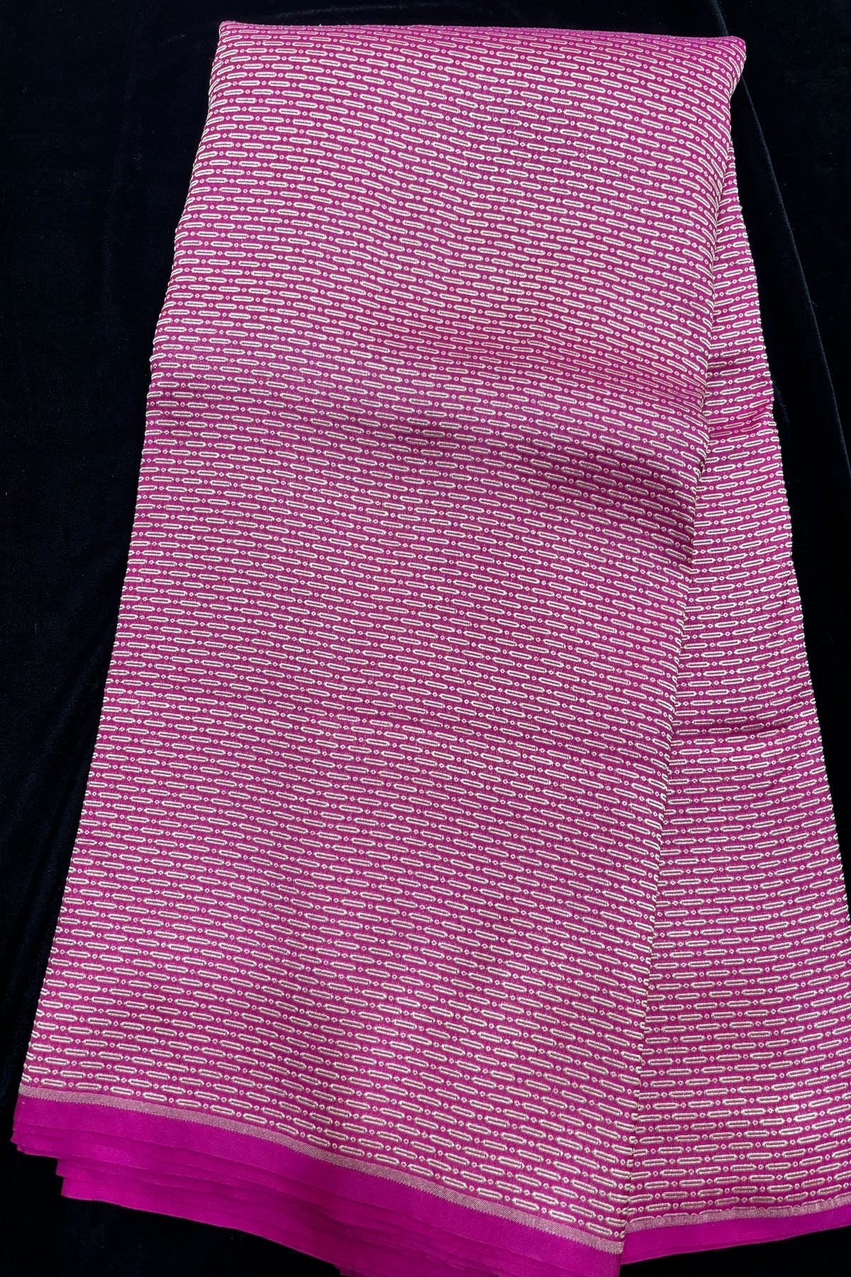 Cell Patterned Pure Banaras Satin Katan Tissue Fabric