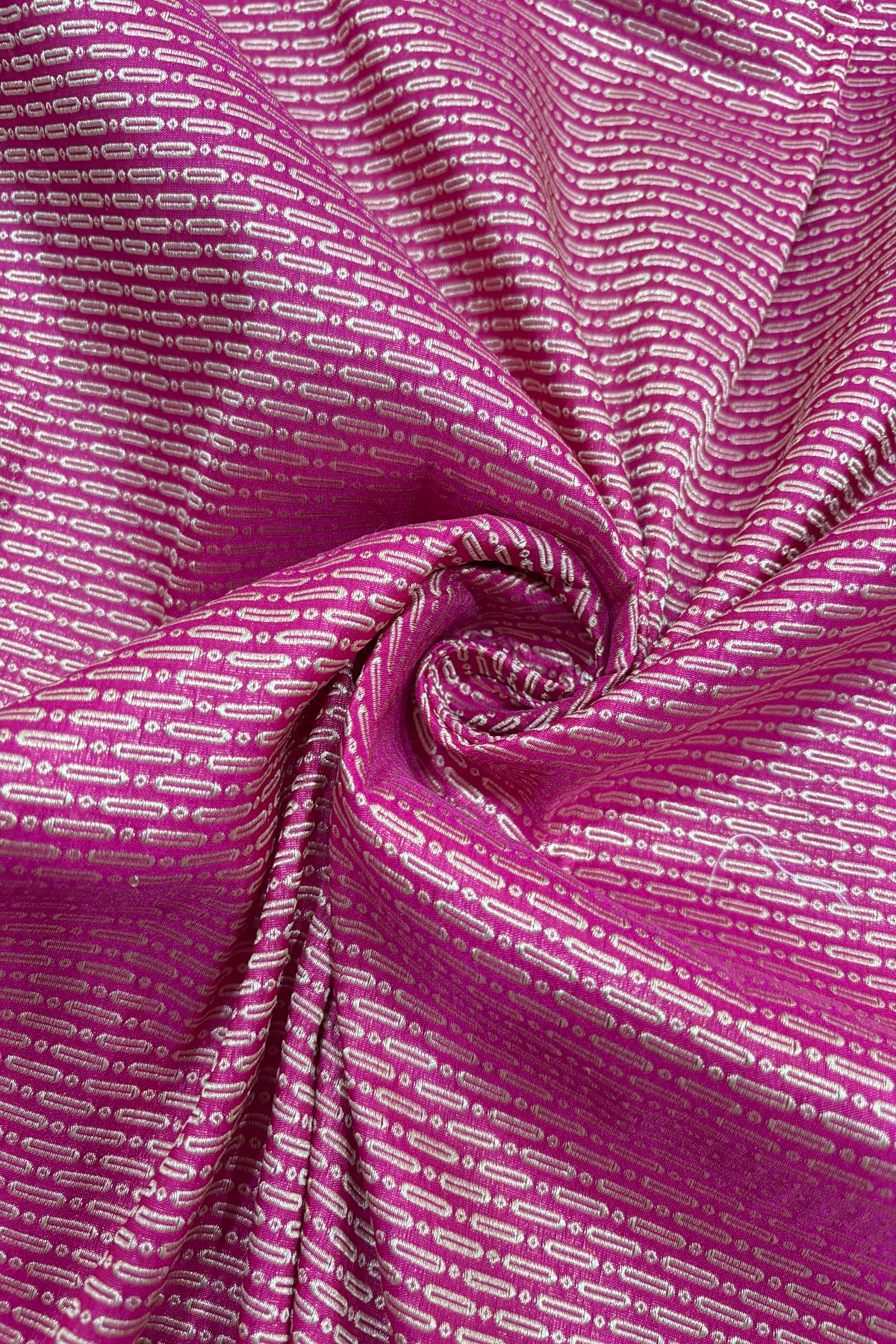 Cell Patterned Pure Banaras Satin Katan Tissue Fabric