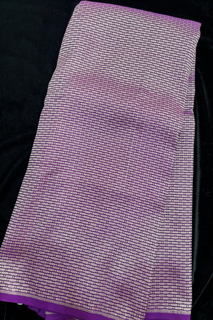 Cell Patterned Pure Banaras Satin Katan Tissue Fabric