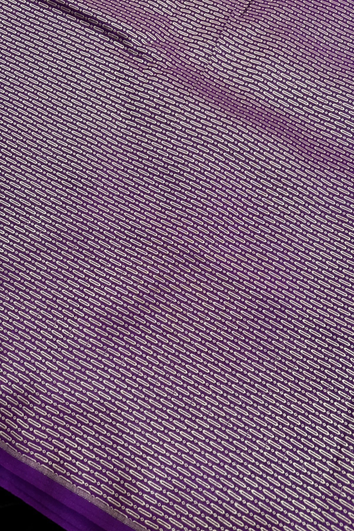 Cell Patterned Pure Banaras Satin Katan Tissue Fabric
