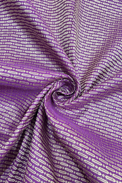 Cell Patterned Pure Banaras Satin Katan Tissue Fabric