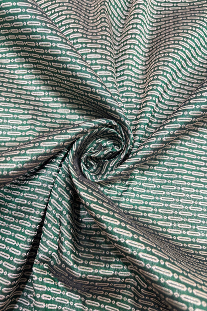 Cell Patterned Pure Banaras Satin Katan Tissue Fabric