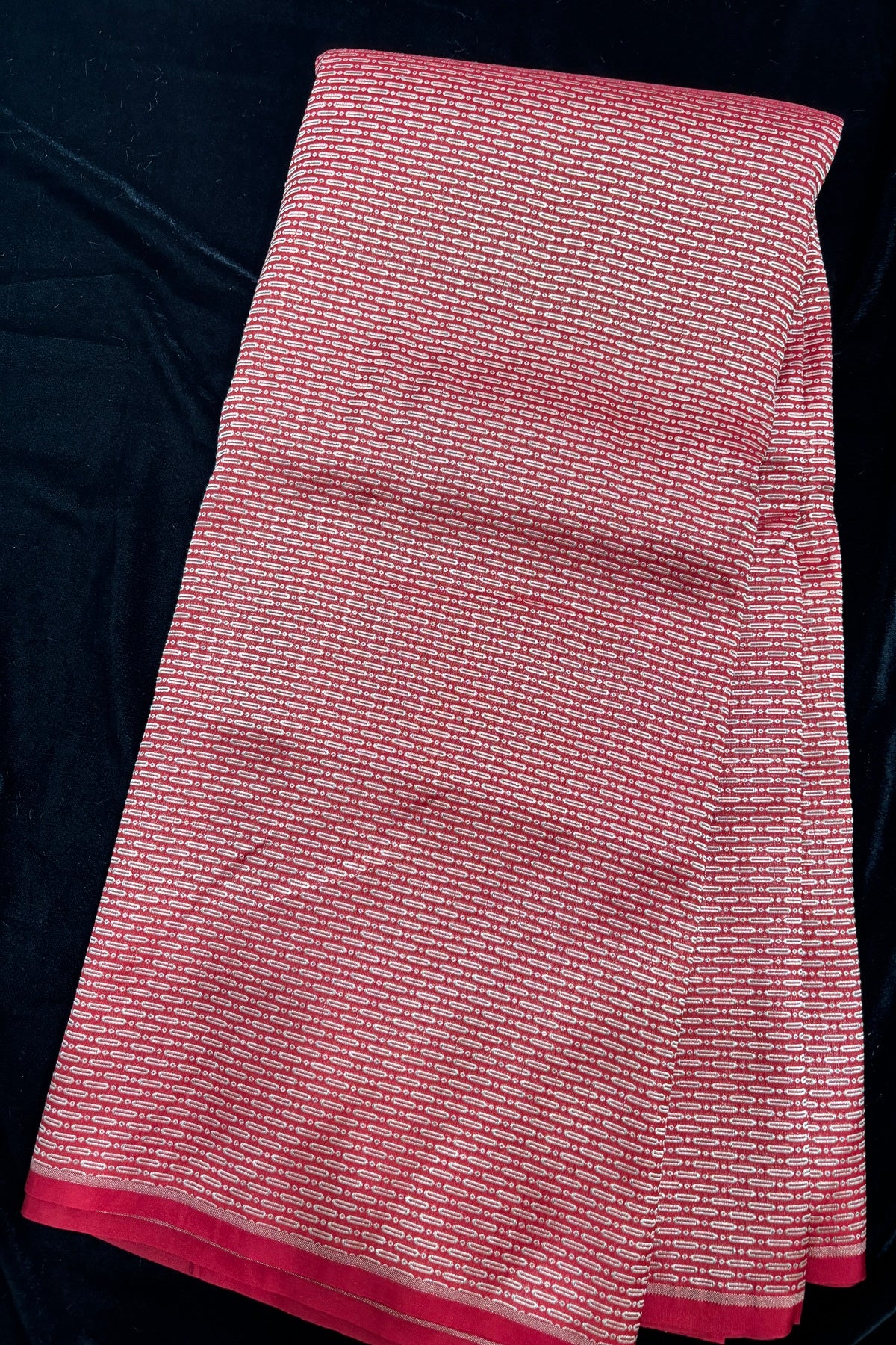 Cell Patterned Pure Banaras Satin Katan Tissue Fabric