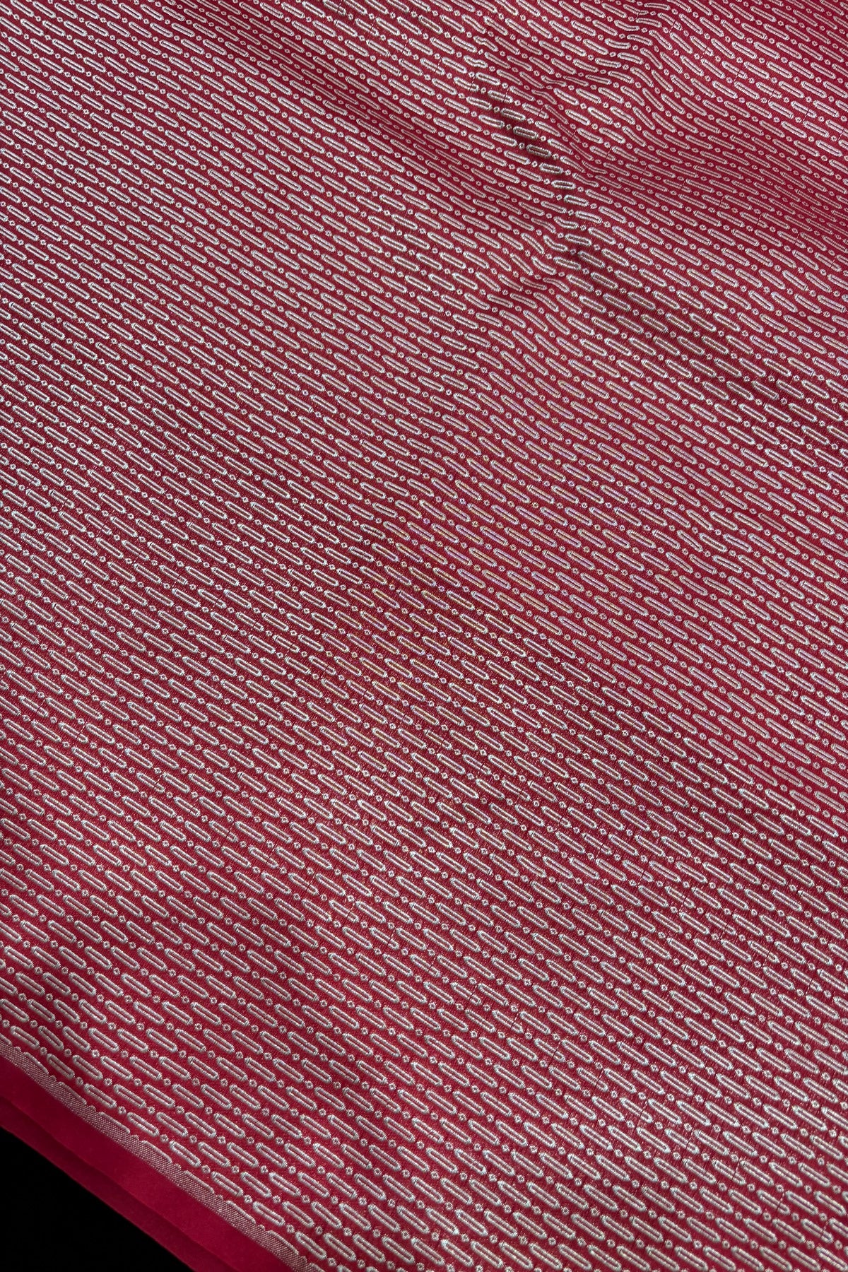 Cell Patterned Pure Banaras Satin Katan Tissue Fabric
