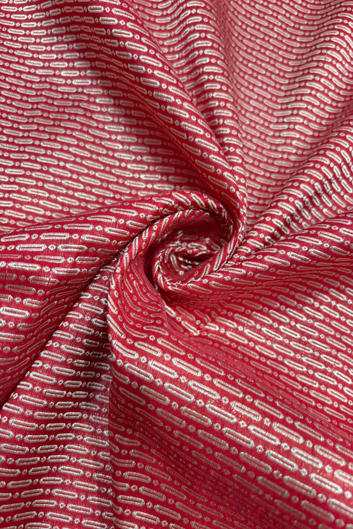 Cell Patterned Pure Banaras Satin Katan Tissue Fabric