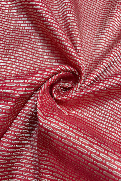 Cell Patterned Pure Banaras Satin Katan Tissue Fabric