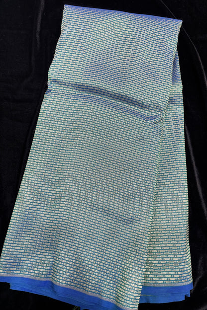 Cell Patterned Pure Banaras Satin Katan Tissue Fabric