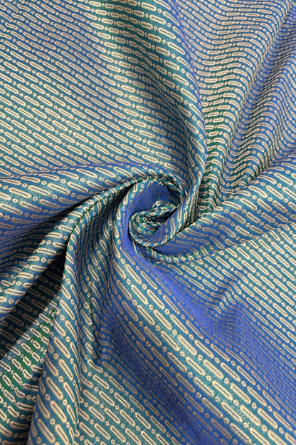 Cell Patterned Pure Banaras Satin Katan Tissue Fabric