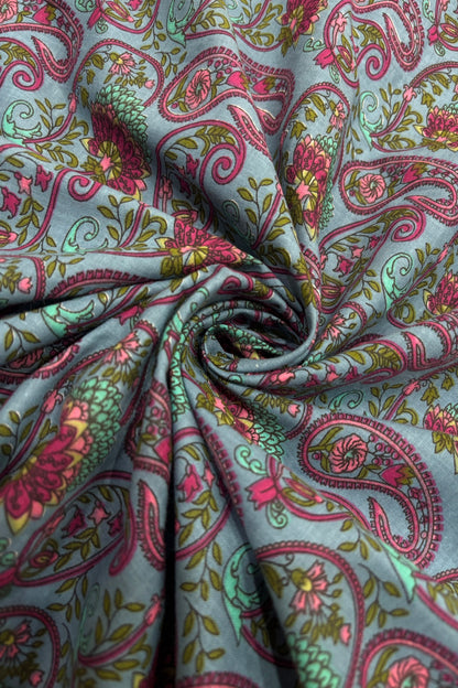 Paisley Inspired Digital Printed Pure Cotton Fabric
