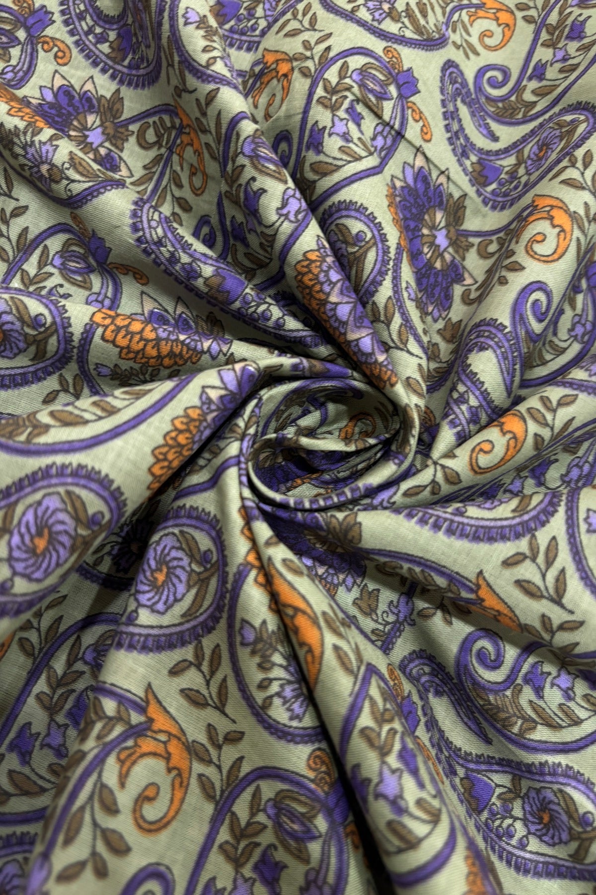 Paisley Inspired Digital Printed Pure Cotton Fabric