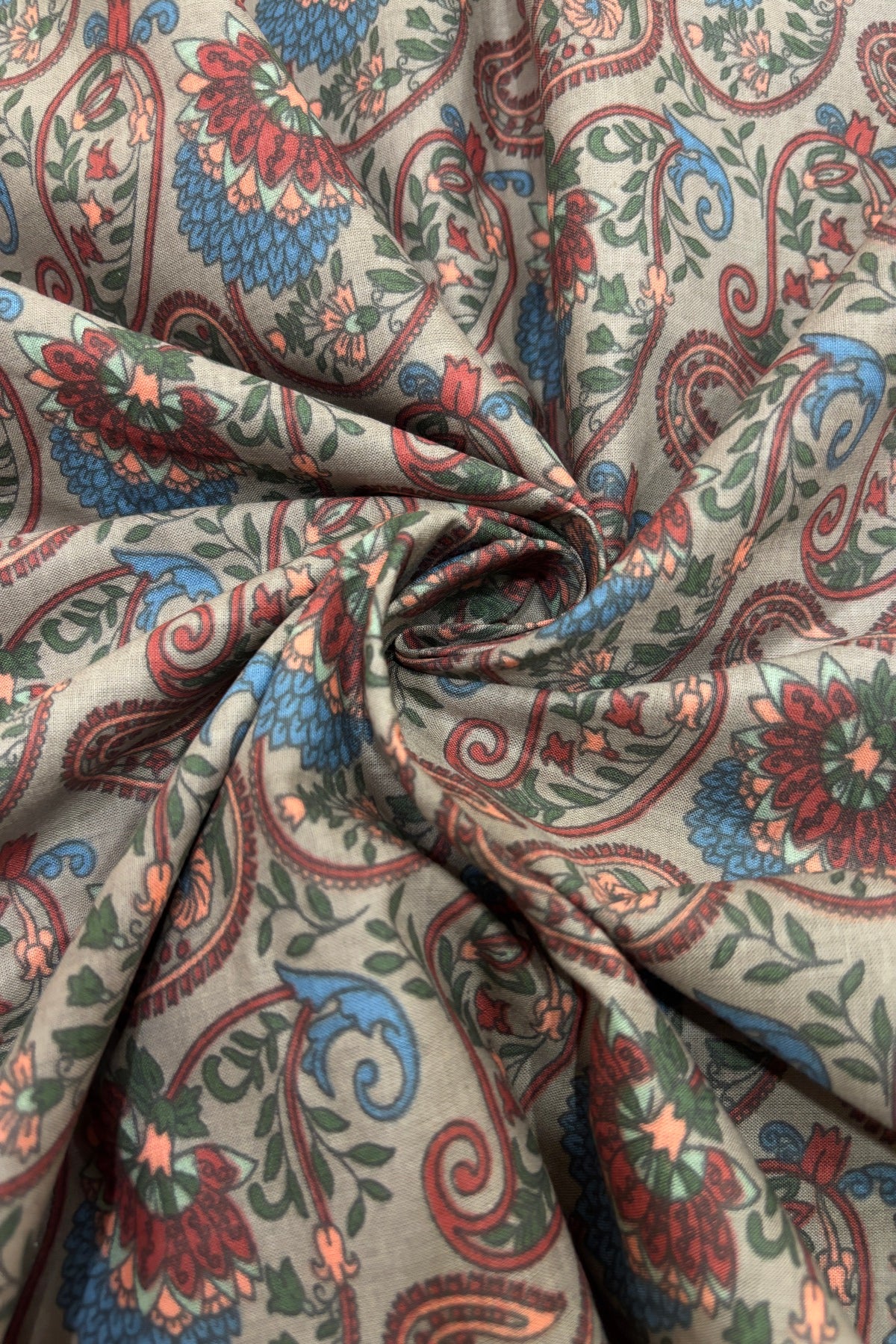 Paisley Inspired Digital Printed Pure Cotton Fabric