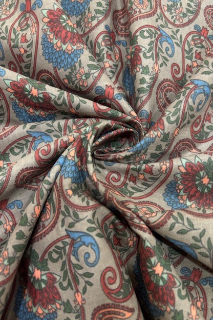 Paisley Inspired Digital Printed Pure Cotton Fabric
