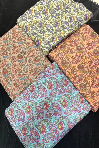 Paisley Inspired Digital Printed Pure Cotton Fabric