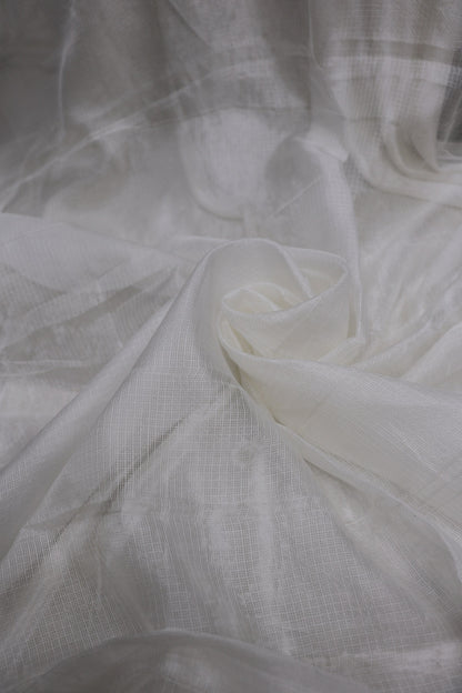 Pure Silk Kota White Dyeable Fabric