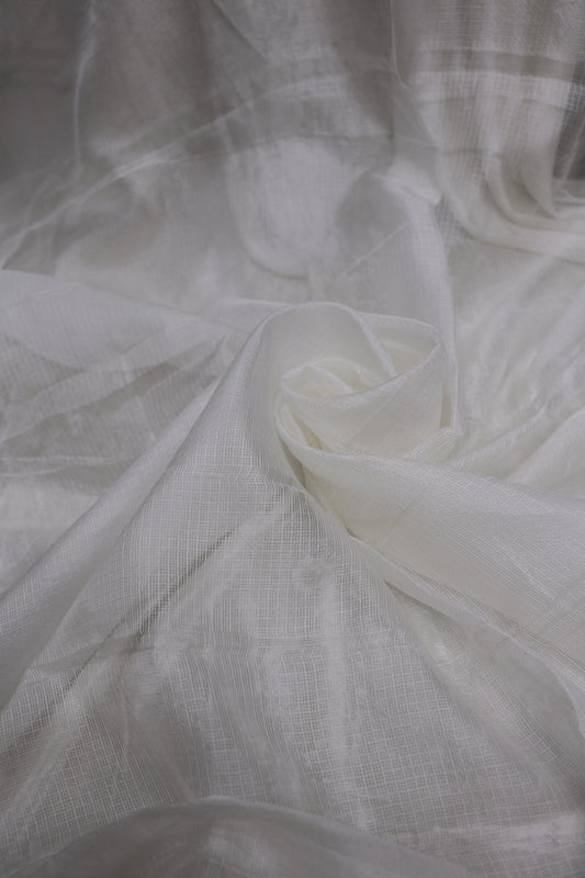 Pure Silk Kota White Dyeable Fabric