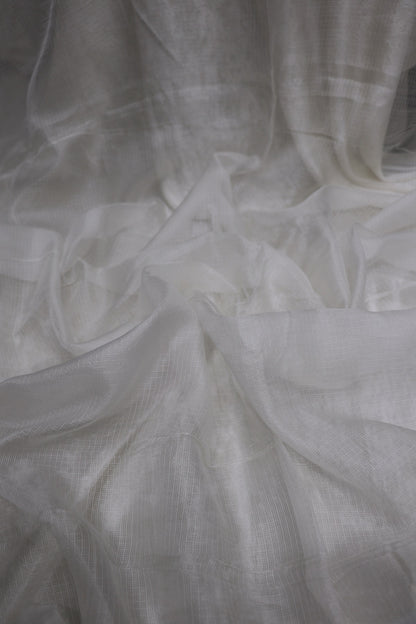 Pure Silk Kota White Dyeable Fabric
