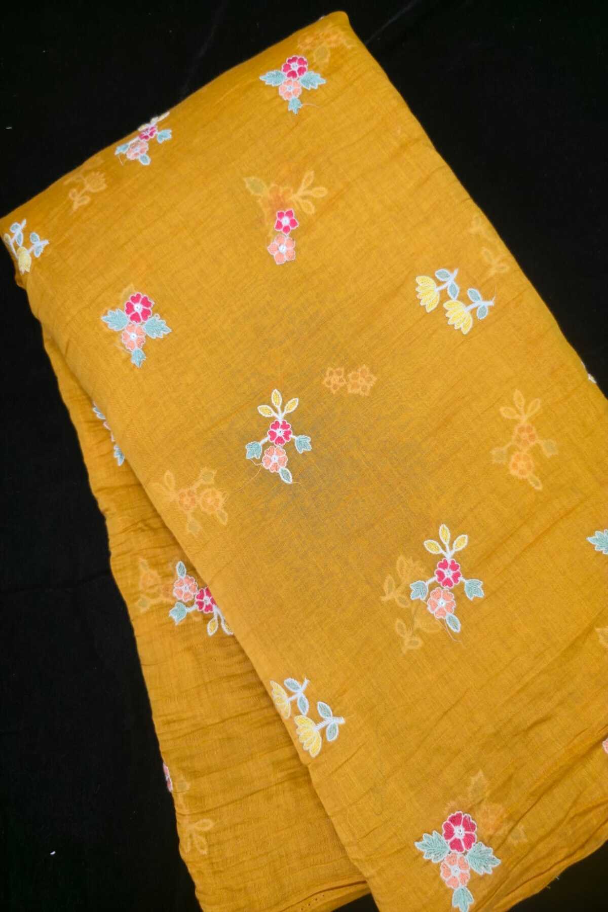 Paired Bloom With Multithreaded Pure Mul Chanderi Fabric