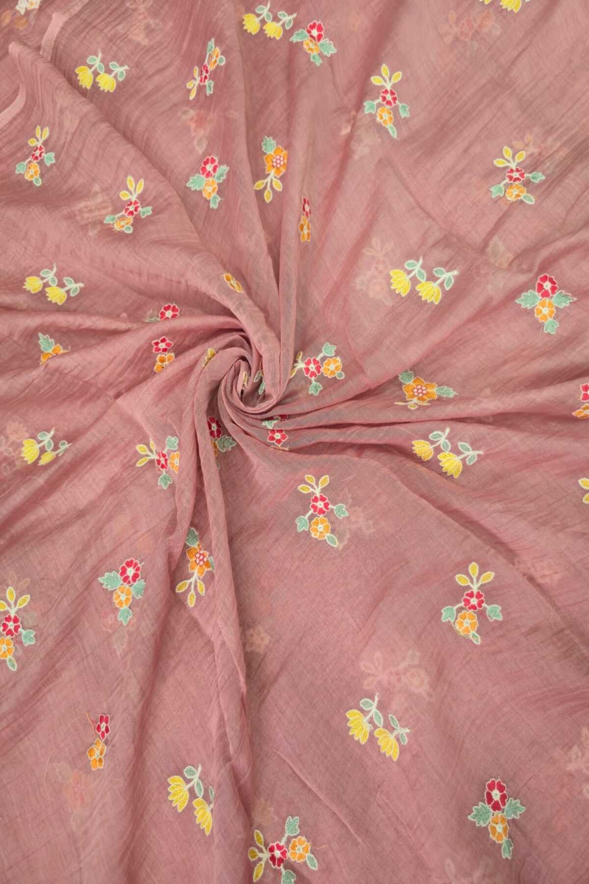 Paired Bloom With Multithreaded Pure Mul Chanderi Fabric