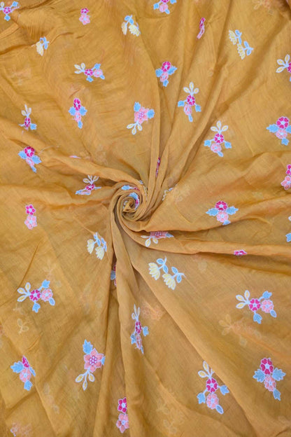 Paired Bloom With Multithreaded Pure Mul Chanderi Fabric