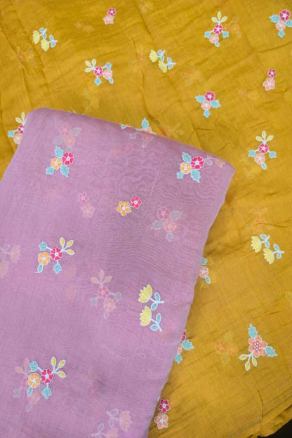 Paired Bloom With Multithreaded Pure Mul Chanderi Fabric