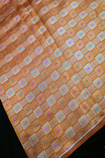 Jacquard With Chex Meenakari Woven Pure Silk Fabric