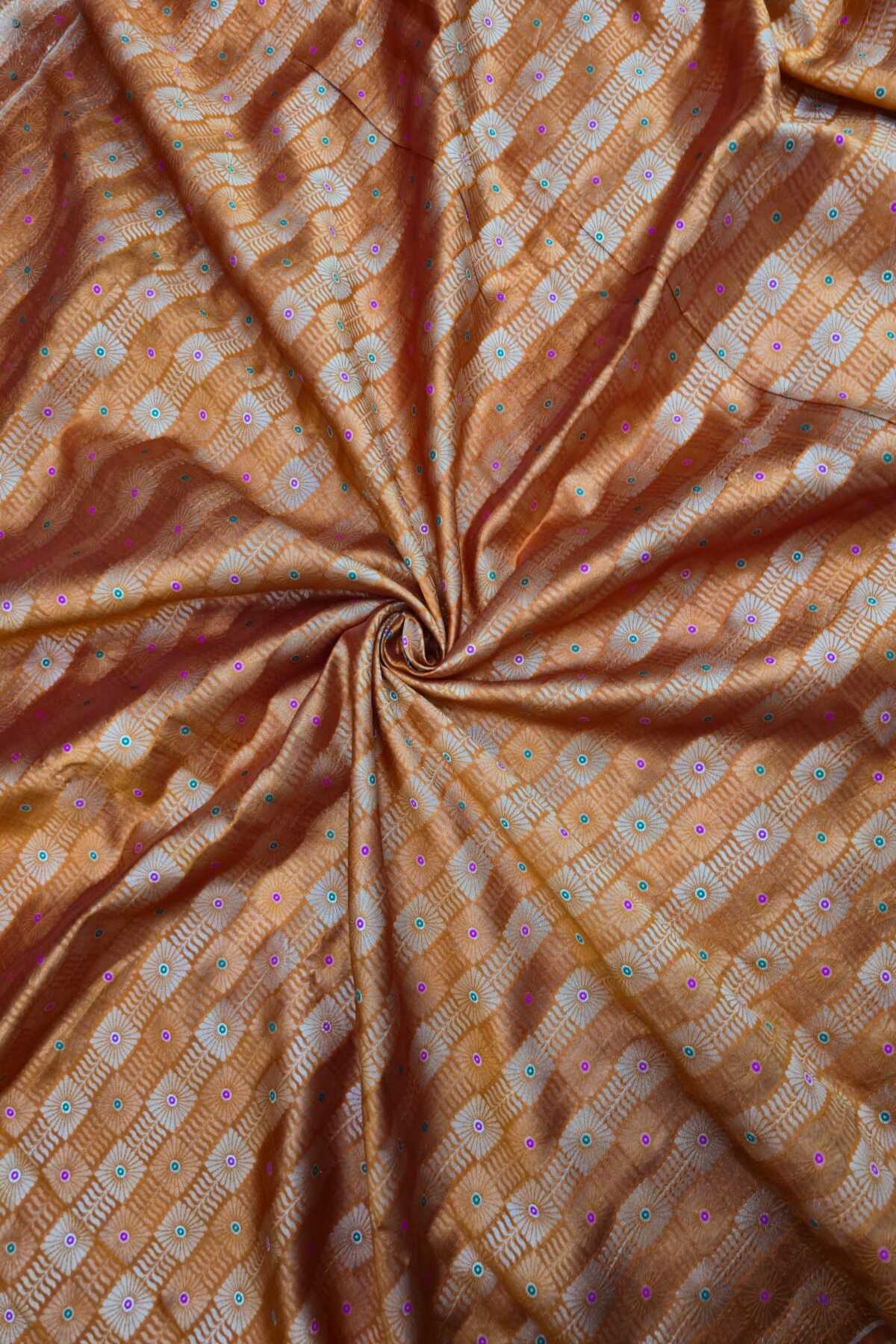 Jacquard With Chex Meenakari Woven Pure Silk Fabric