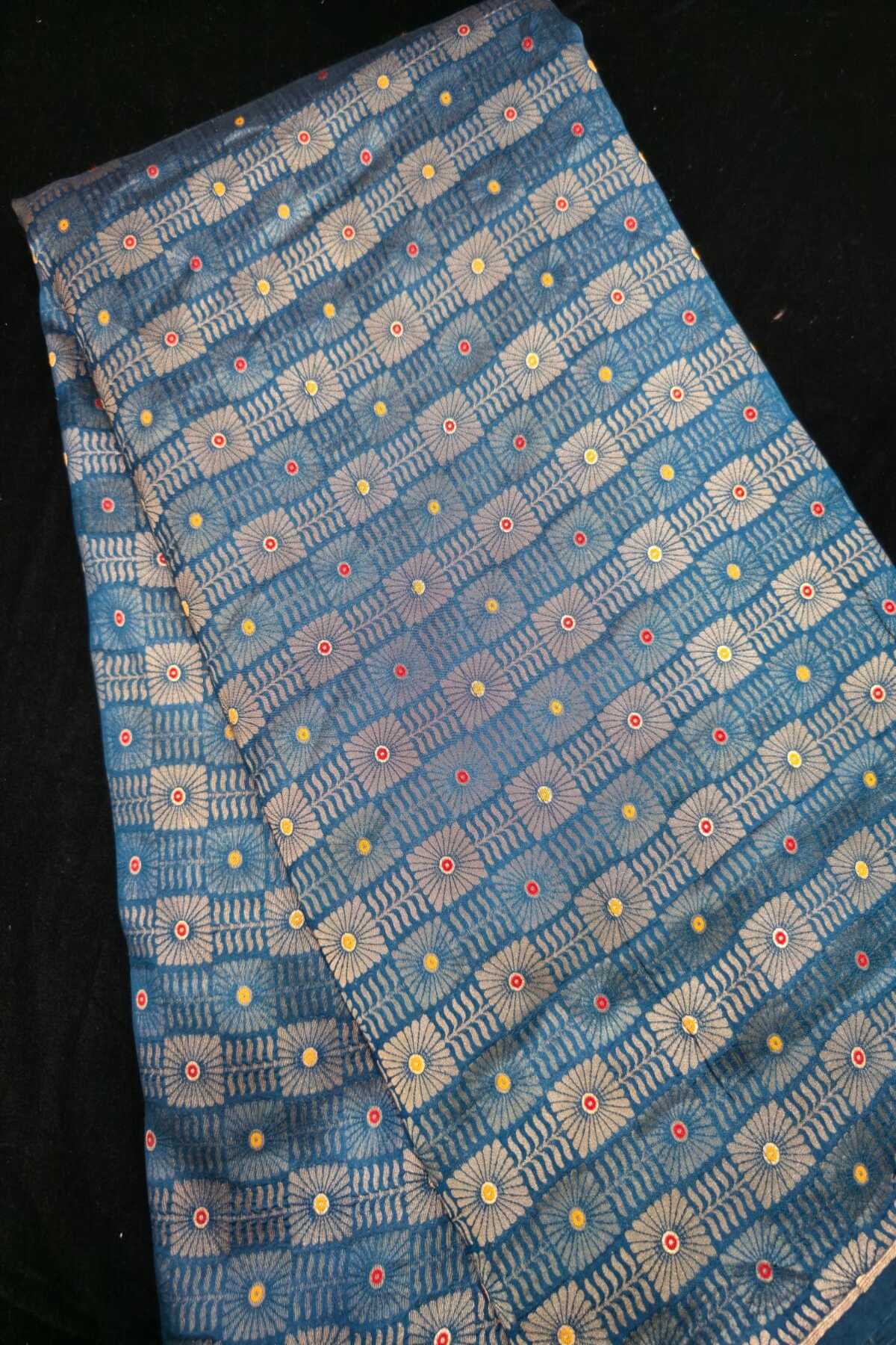 Jacquard With Chex Meenakari Woven Pure Silk Fabric