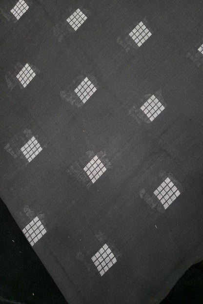 White Mini Square Carton Checked Woven Pure Cotton Fabric
