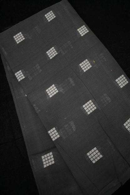 White Mini Square Carton Checked Woven Pure Cotton Fabric