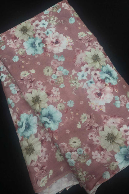 Corsage  Printed Pure Wrinkled Chinon Tissue Fabric