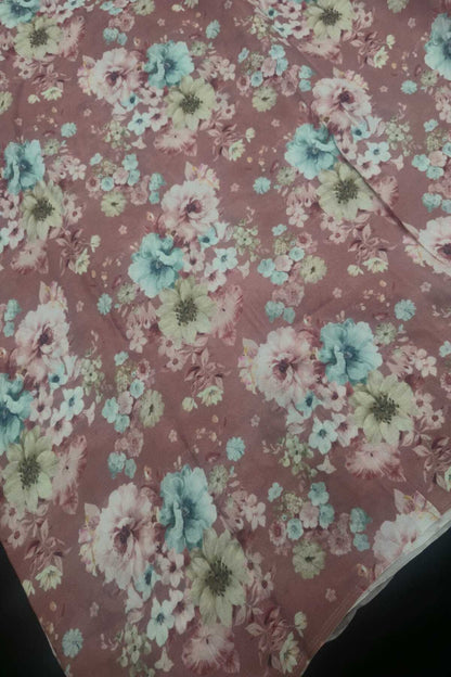 Corsage  Printed Pure Wrinkled Chinon Tissue Fabric