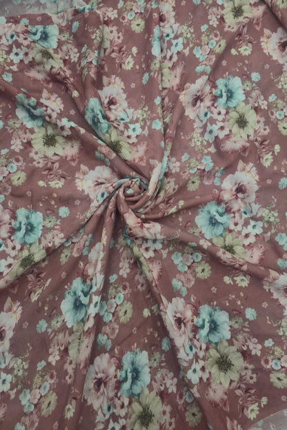 Corsage  Printed Pure Wrinkled Chinon Tissue Fabric