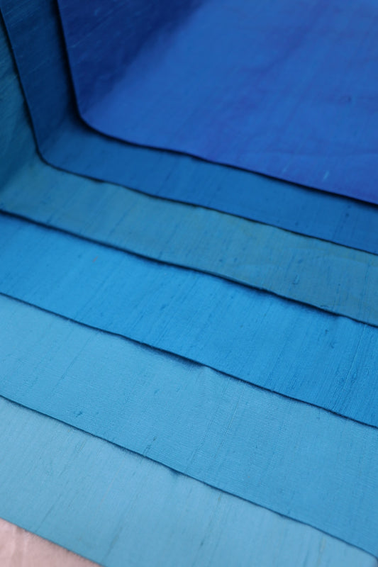 Hues Of Blues Pure Raw silk