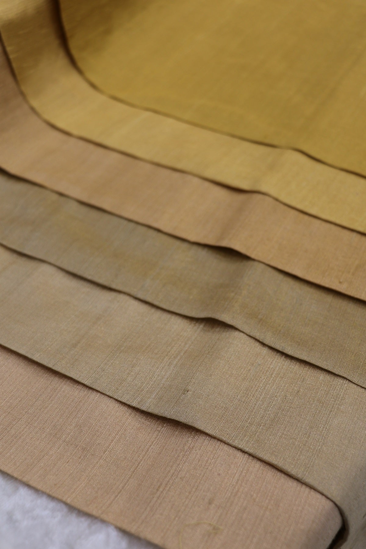 Hues of Gold Pure Tissue Raw Silk Fabric