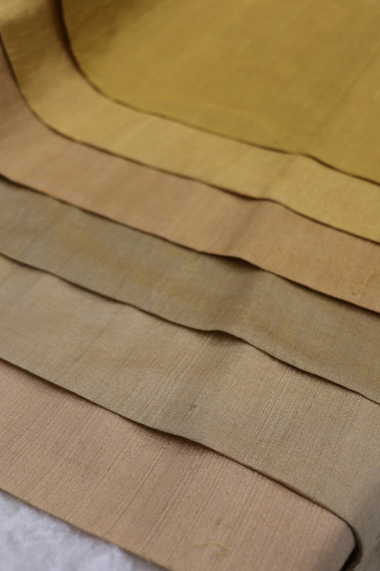 Hues of Gold Pure Tissue Raw Silk Fabric