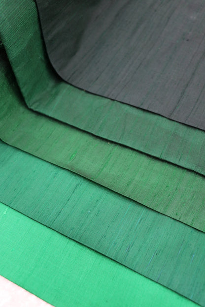 Hues Of Green Pure Raw Silk