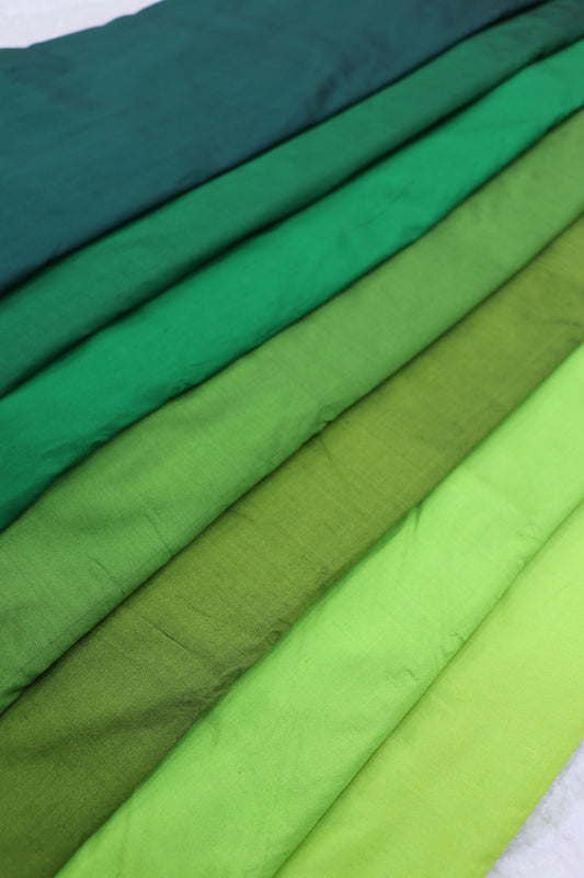 Hues Of Green Pure Pattu fabric