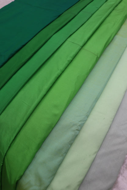 Hues Of Green Pure Pattu fabric