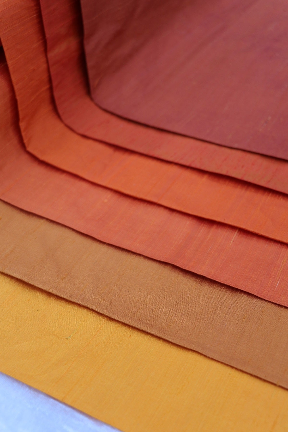 Hues Of Peaches & Oranges Pure Raw Silk